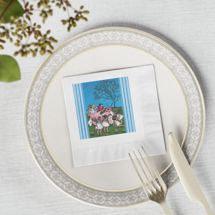 Enchanted Easter Gathering White Coined Napkins