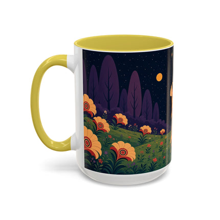 🌙🌼 The Moonlit Floral Dancer Colorful Mug – Art Deco Garden Fantasy