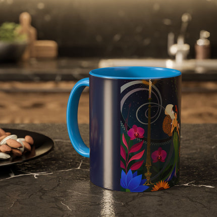 The Lady Of The Starlit Candles Colorful Mugs – Art Deco Theatrical Romance