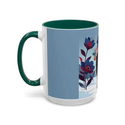 🎁🌺 The Christmas Gift Garden Stroll Colorful Mug – Art Deco Holiday Fantasy