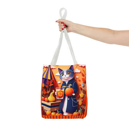British Shorthair at an Autumn Market Tote Bag (AOP)