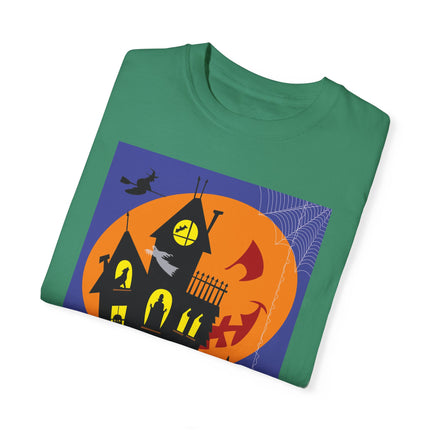 Halloween Night at the Haunted House Unisex Garment-Dyed T-shirt