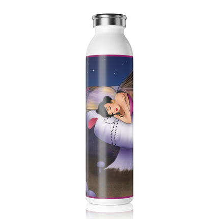 Slumbering Fairy on a Mushroom Slim Water Bottle