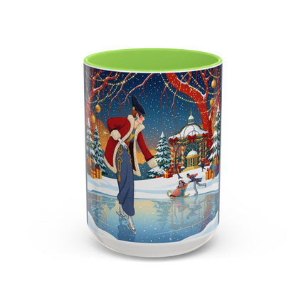 ⛸️🎄 The Christmas Skating Pavilion Colorful Mug – Art Deco Holiday Fantasy
