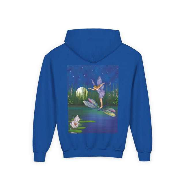 Fairy on a Dragonfly Youth Hooded Sweatshirt – Timeless Magic & Dreamlike Wonder