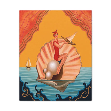 ⛵🦪 The Pearl Shell Sailor Placemat – Art Deco Seaside Fantasy