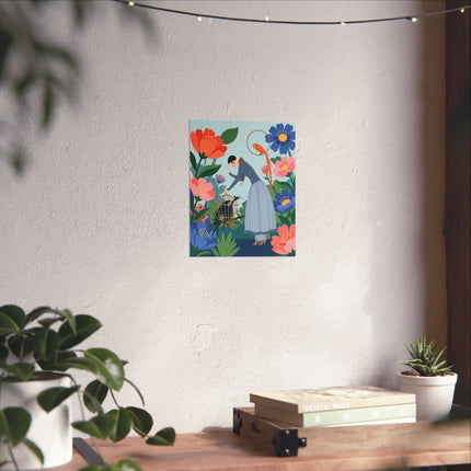 🦜🌺 The Garden Of Curious Birds Matte Vertical Poster – Art Deco Botanical Whimsy
