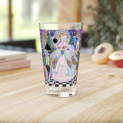 🎄✨ The Lady Of The Christmas Ornament Pint Glass – Art Deco Holiday Fantasy