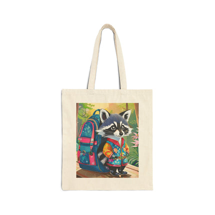 Baby Racoon Cotton Canvas Tote Bag