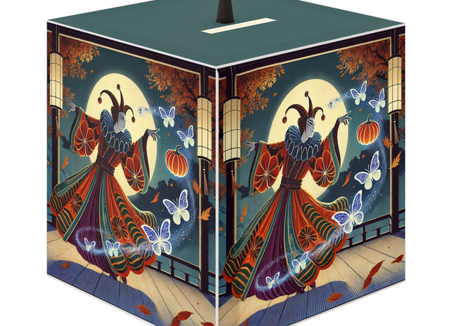 Court Magician with Ghost Butterflies Light Cube Lamp