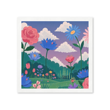 🌸🌈 The Enchanted Rainbow Flower Garden Napkins – Whimsical Botanical Floral Art