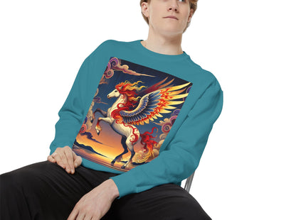 Flame-Winged Horse at Sunset Sweatshirt