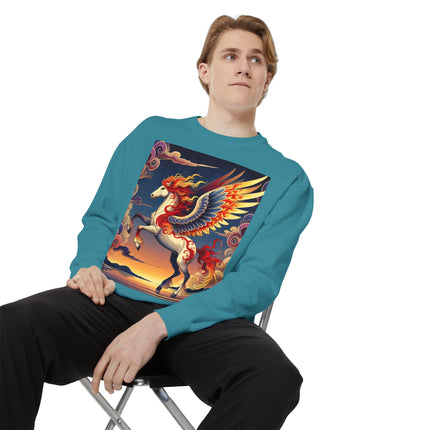 Flame-Winged Horse at Sunset Sweatshirt