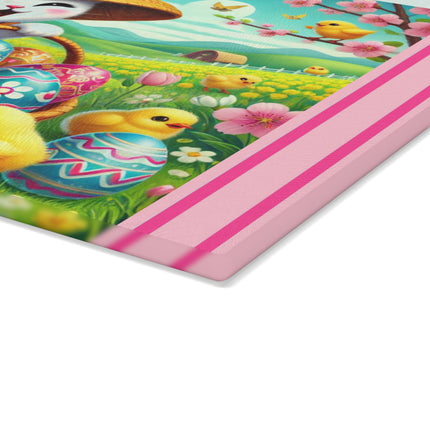 Geisha Kitten’s Easter Delight Glass Cutting Board