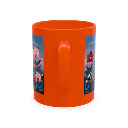 🖤🌸 The Lady Of The Striped Orchid Garden Ceramic Mug – Art Deco Fashion Elegance