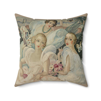 Les Femmes Fatales by Gerda Wegener Spun Polyester Square Pillow
