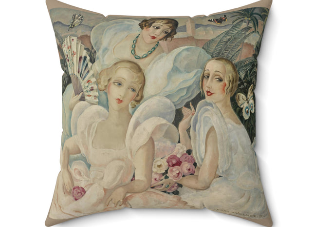Les Femmes Fatales by Gerda Wegener Spun Polyester Square Pillow
