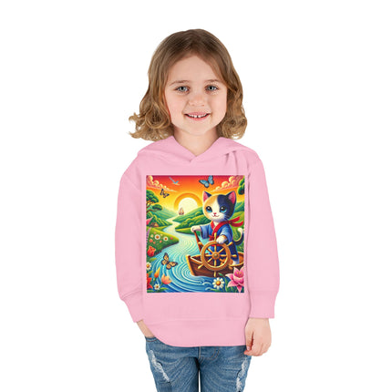 Sailor Kitten’s River Adventure Toddler Pullover Fleece Hoodie