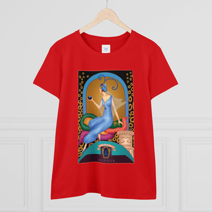 September & Sapphire (from the Gem Series) by Sofia Chiostri Women's Midweight Cotton Tee