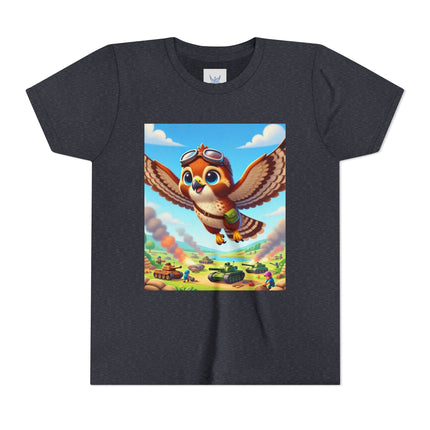 Red-Tailed Hawk in Battle Youth Short Sleeve Tee