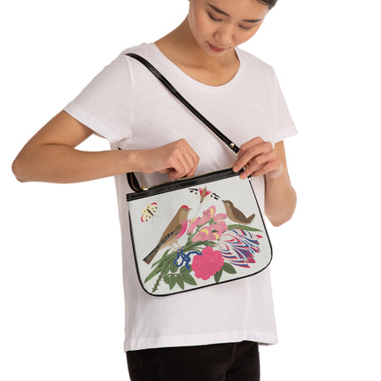 Pink-Breasted Bird & Wren Shoulder Bag – Spring Joy & Timeless Charm