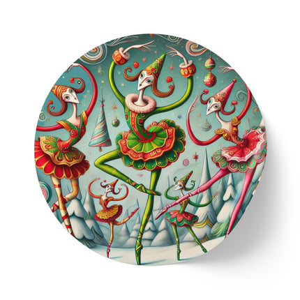 Christmas Ballet of the Absurd Round Sticker Label Rolls