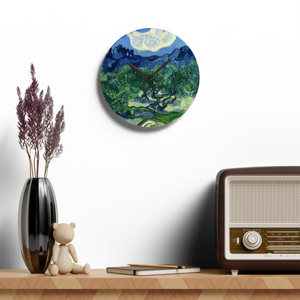 Olive Trees by Vincent Van Gogh Acrylic Wall Clock, Round and Square