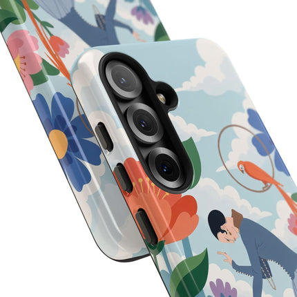 🦜🌺 The Lady Of The Garden Aviary Phone Case – Art Deco Floral Whimsy