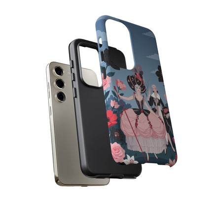🌹🎭 The Rose Masquerade Promenade Phone Case – Art Deco Floral Elegance