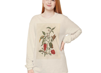 Botanical Pl.15 by Maria Sibylla Merian Garment-dyed Long Sleeve T-Shirt