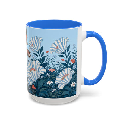 🎨💙 The Enchanted Garden Artist Colorful Mug – Art Deco Floral Whimsy