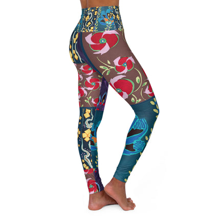 Floral Pattern by Emile-Alain Séguy High Waisted Yoga Leggings (AOP)
