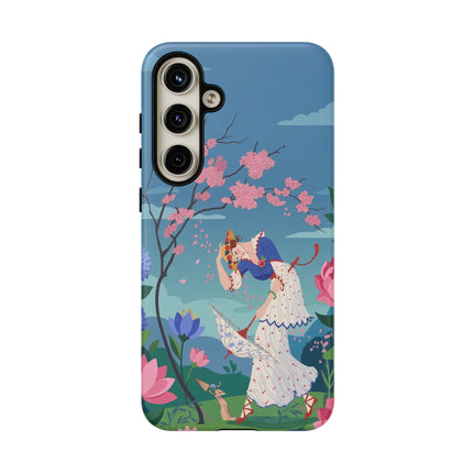 🌸☂️ The Lady Of The Falling Blossoms Phone Case – Art Deco Garden Whimsy