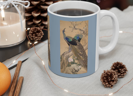 A Pair of Peacocks in Spring by Imao Keinen Ceramic Mug 11oz