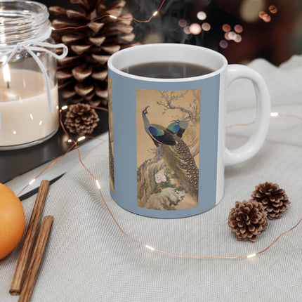 A Pair of Peacocks in Spring by Imao Keinen Ceramic Mug 11oz