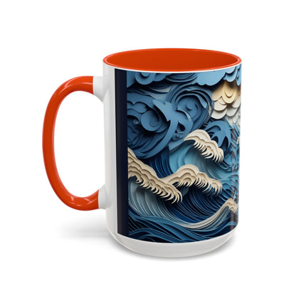 Dramatic Ocean with Crashing Waves Colorful Mugs (11oz, 15oz)