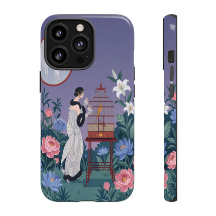 🌸🐦 The Lady Of The Garden Birdcage Phone Case – Art Deco Floral Elegance