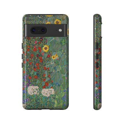 Farm Garden with Sunflowers by Gustav Klimt Phone Cases