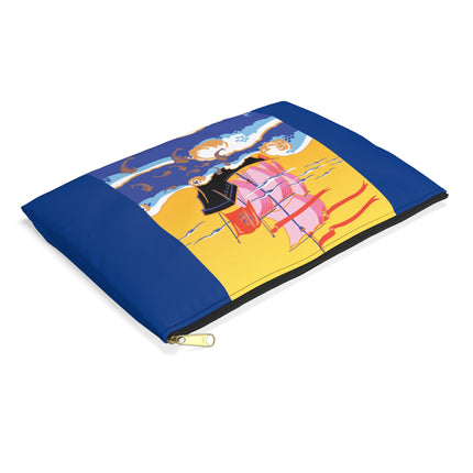 Golden Seas and Whimsical Dreams Accessory Pouch – Art Deco Nautical Design