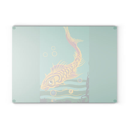 Golden Serenity Glass Cutting Board