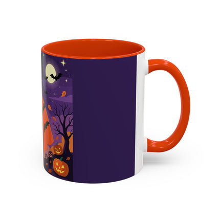 🎃🌕 The Pumpkin Moon Enchantress Colorful Mug – Elegant Halloween Masquerade