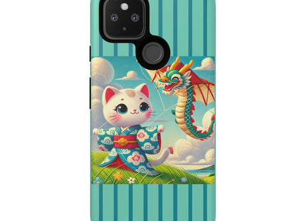 Geisha Kitten and the Dragon Kite Phone Cases