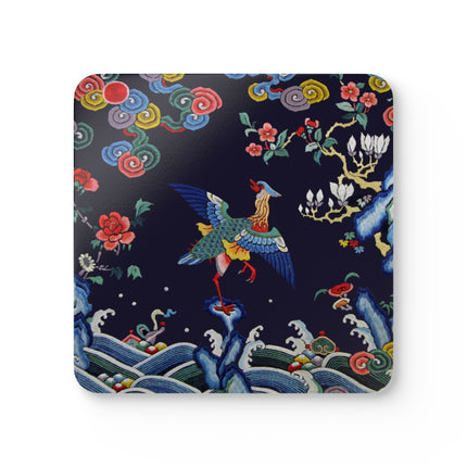 Rank Badge with Mandarin Corkwood Coaster Set