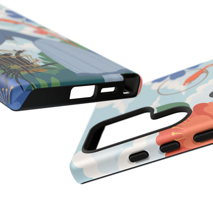 🦜🌺 The Lady Of The Garden Aviary Phone Case – Art Deco Floral Whimsy