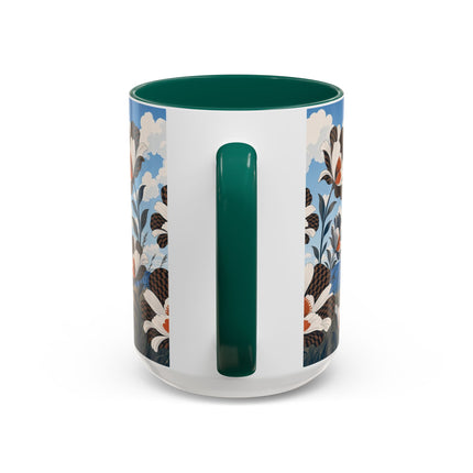 🌊🌼 The Windswept Seaside Promenade Colorful Mug – Art Deco Coastal Elegance
