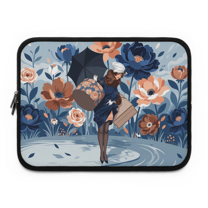 ☂️🧳 The Lady Of The Traveling Garden Laptop Sleeve – Art Deco Floral Adventure