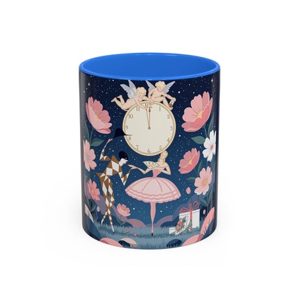 🕛🌸 Midnight Waltz Before Christmas Colorful Mug – Art Deco Holiday Fantasy