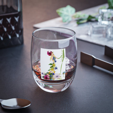 Blooming Splendor: A Floral Transformation Whiskey Glass