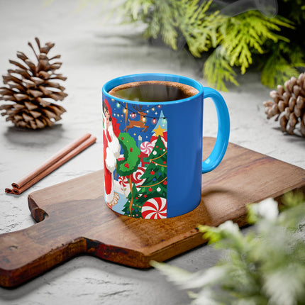 🦌🍬 The Lady Of The Peppermint Christmas Garden Colorful Mug – Colorful Art Deco Holiday Fantasy