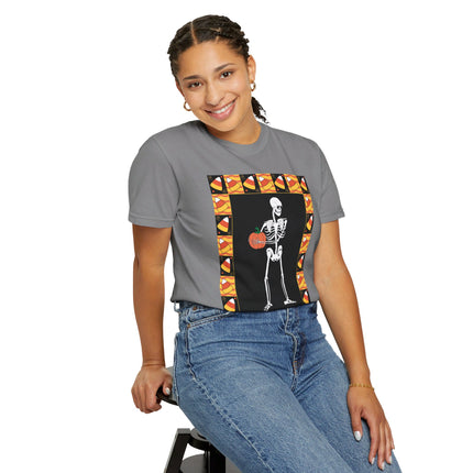 Candy Corn Skeleton Unisex Garment-Dyed T-shirt